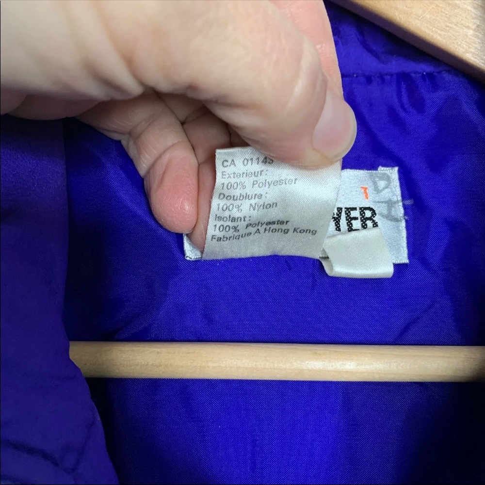 SOLD Vtg Obermeyer Womens One Piece Snow Ski Suit Purple Blue Neon Retro Size 10 - Picture 9 of 12